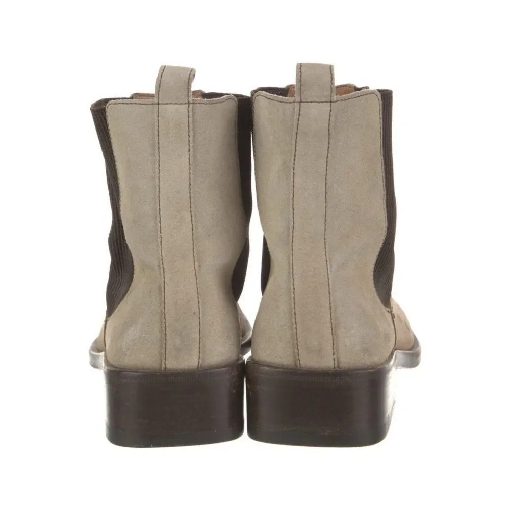 Gucci Authentic Beige Neutral Suede Leather Ankle Chelsea Boots 6